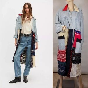 NEW SOLD OUT Free People Tricia Fix Freddie Denim Maxi Shirt NWT XL